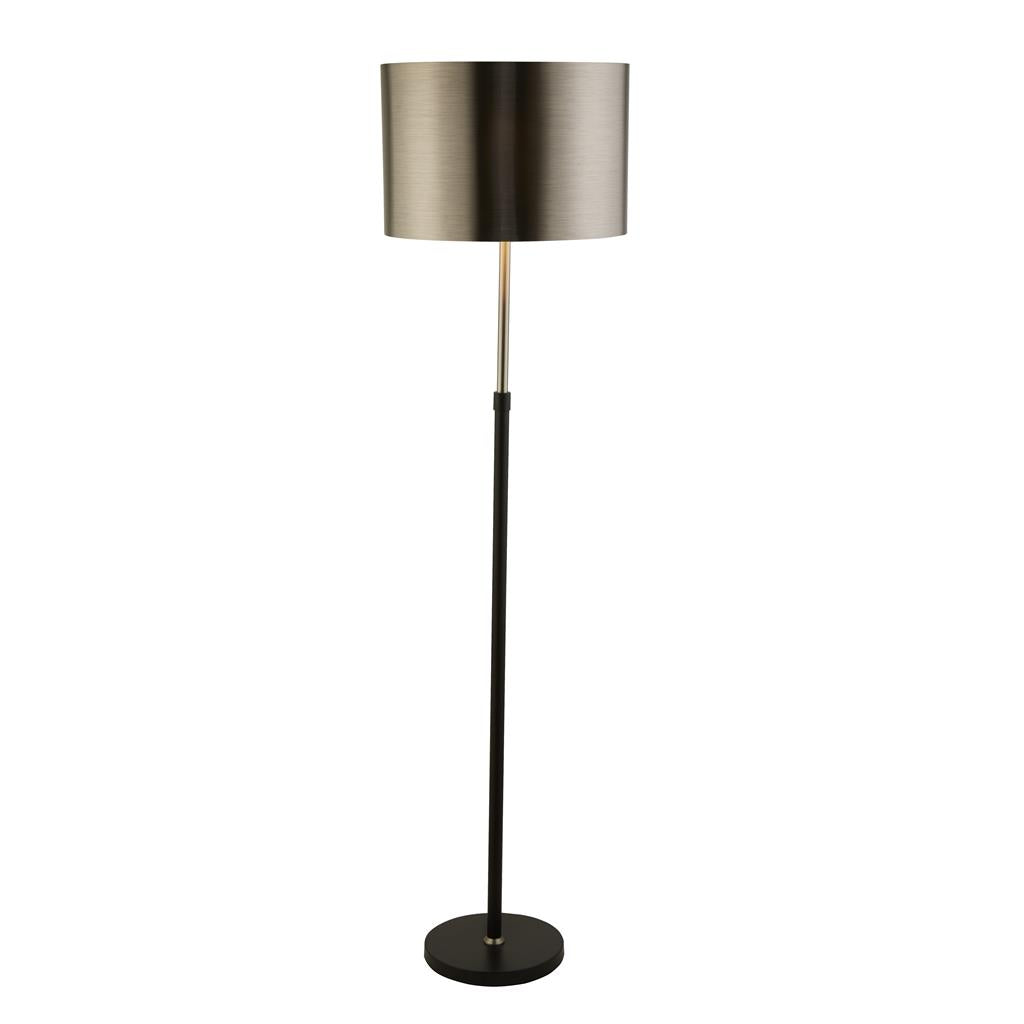 Searchlight Black And Chrome Floor Lamp With Brushed Black Chrome Shade 3879Bk