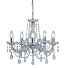 Searchlight Marie Therese - 5Lt Ceiling, Chrome, Clear Crystal Glass 399-5