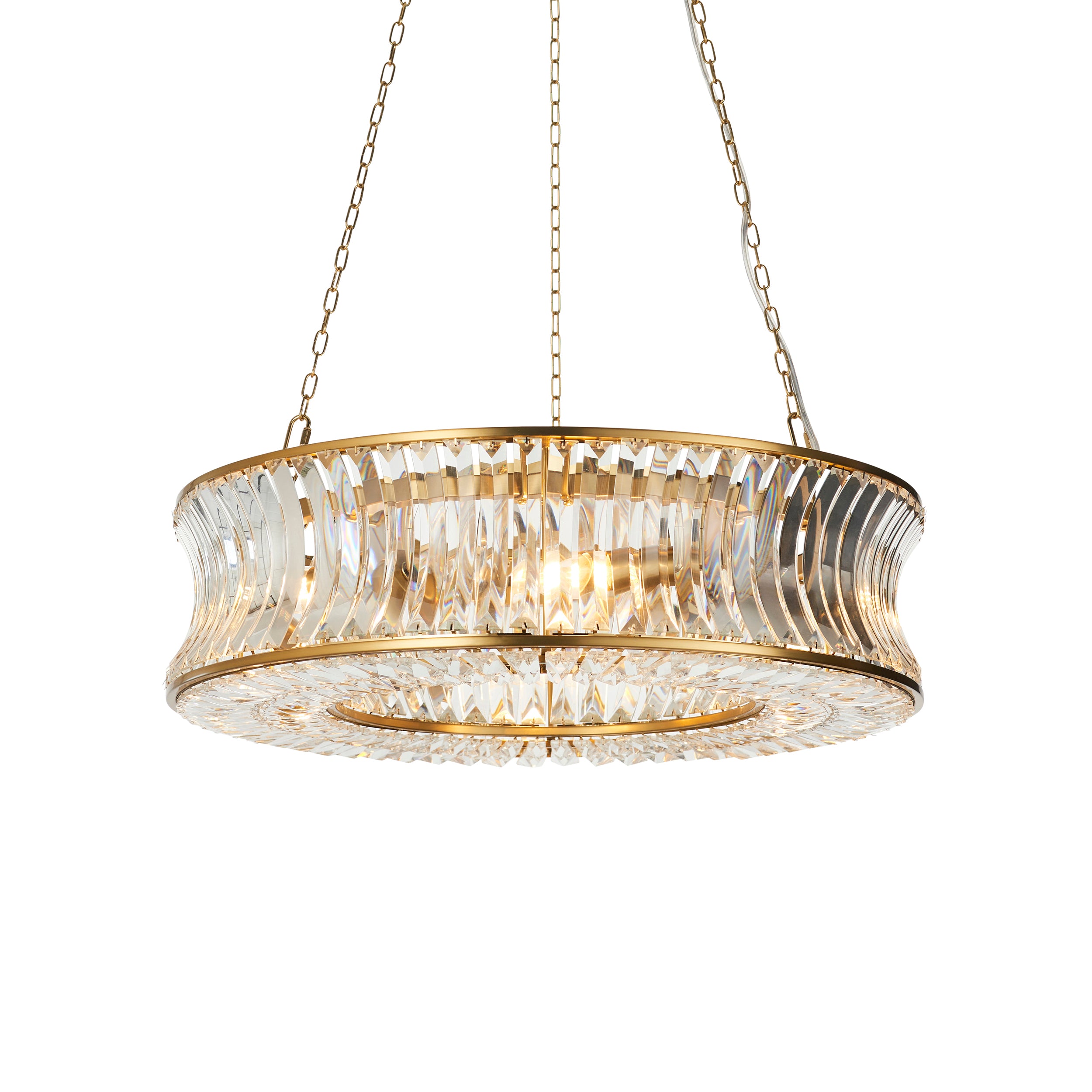 Lightologist Warm brass plate with crystal and clear glass Single Pendant Light WIN13106811