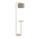 Lightologist Satin champagne paint & slate grey fabric Base & shade Floor Light WIN1392620