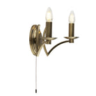 Searchlight Ascot 2Lt Wall Light Antique Brass 41312-2Ab