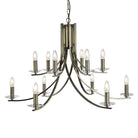 Searchlight Ascona - 12Lt Ceiling, Antique Brass Twist Frame With Clear Glass Sconces 41612-12Ab