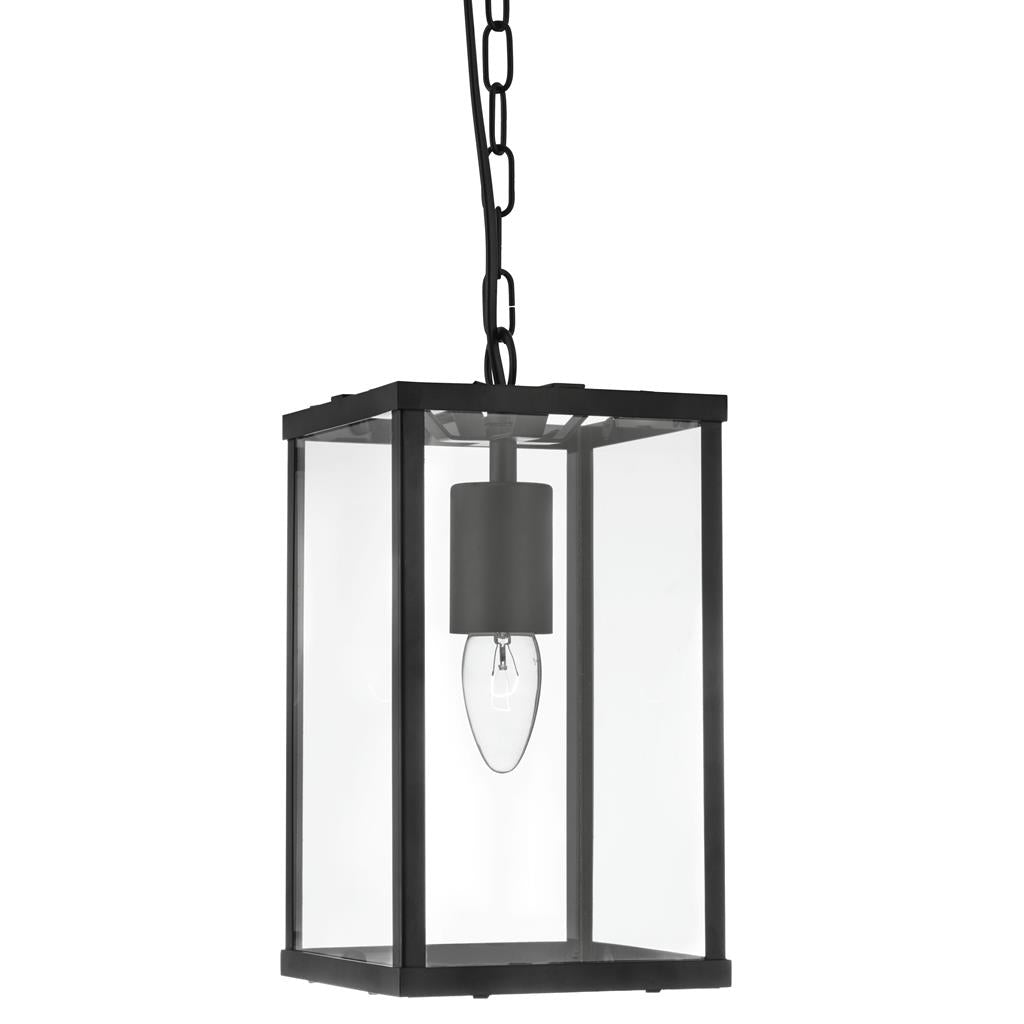 Searchlight Lantern Noir 1Lt Rectangle Black/Clear Glass 4241Bk