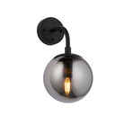 Lightologist Matt black & smoked mirror glass Metal Wall Light WIN13106664