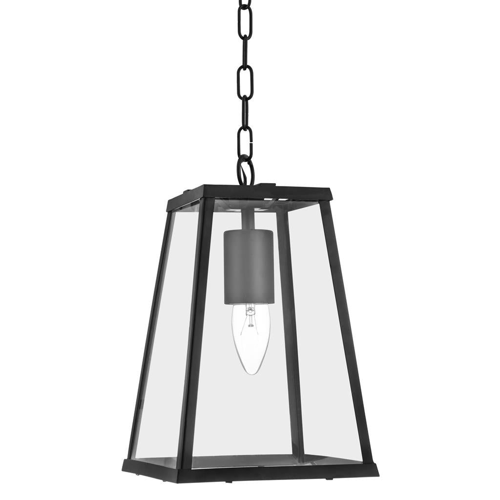 Searchlight Voyager 1Lt Lantern Tapered Black With Clear Glass 4614Bk