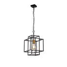 Searchlight Crate 1Lt Black Frame Pendant With Bronze Lampholder 4631Bk