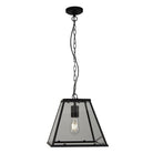 Searchlight Lantern - 1Lt Pendant With Matt Black Frame 4661Bk