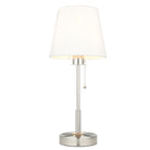 Lightologist Bright nickel plate & vintage white fabric Base & shade Table Light WIN1399596