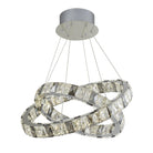 Searchlight Optica 2 Ring Led Pendant, Clear & Smokey Crystal 4812-2Cc