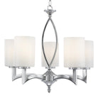 Searchlight Gina - 5Lt Ceiling, Chrome, White Glass Shades 4995-5Cc