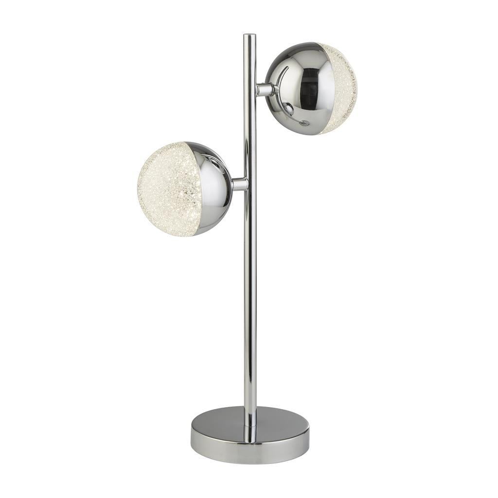 Searchlight Marbles 2Lt Table Lamp - Chrome With Crystal Sand 5087Cc
