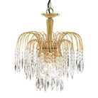 Searchlight Waterfall - 3Lt Ceiling, Gold, Clear Crystal 5173-3