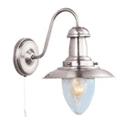 Searchlight Fisherman Satin Silver Wall Light With Seeded Glass 5331-1Ss