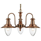 Searchlight Fisherman - 3Lt Ceiling, Copper With Seeded Glass Shades 5333-3Cu