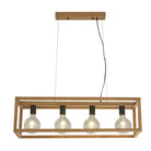 Searchlight Square Woven Bamboo Wood 4Lt Pendant 54741-4Na