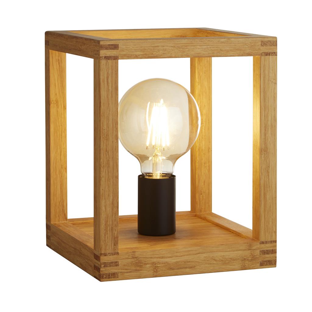 Searchlight Square Woven Bamboo Wood 1Lt Table Lamp 54742-1Na