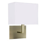 Searchlight Hotel Wall Light Ab - Whte Rectangular Shade 5519Ab