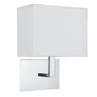 Searchlight Hotel Wall Light Chrome - White Rectangular Shade 5519Cc