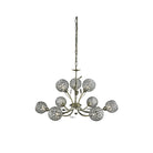 Searchlight Bellis Ii - 9Lt Ceiling, Antique Brass, Clear Glass Deco Shade 5579-9Ab