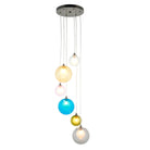 Lightologist Black chrome plate & multi coloured glass Plate Pendant Light WIN1398121