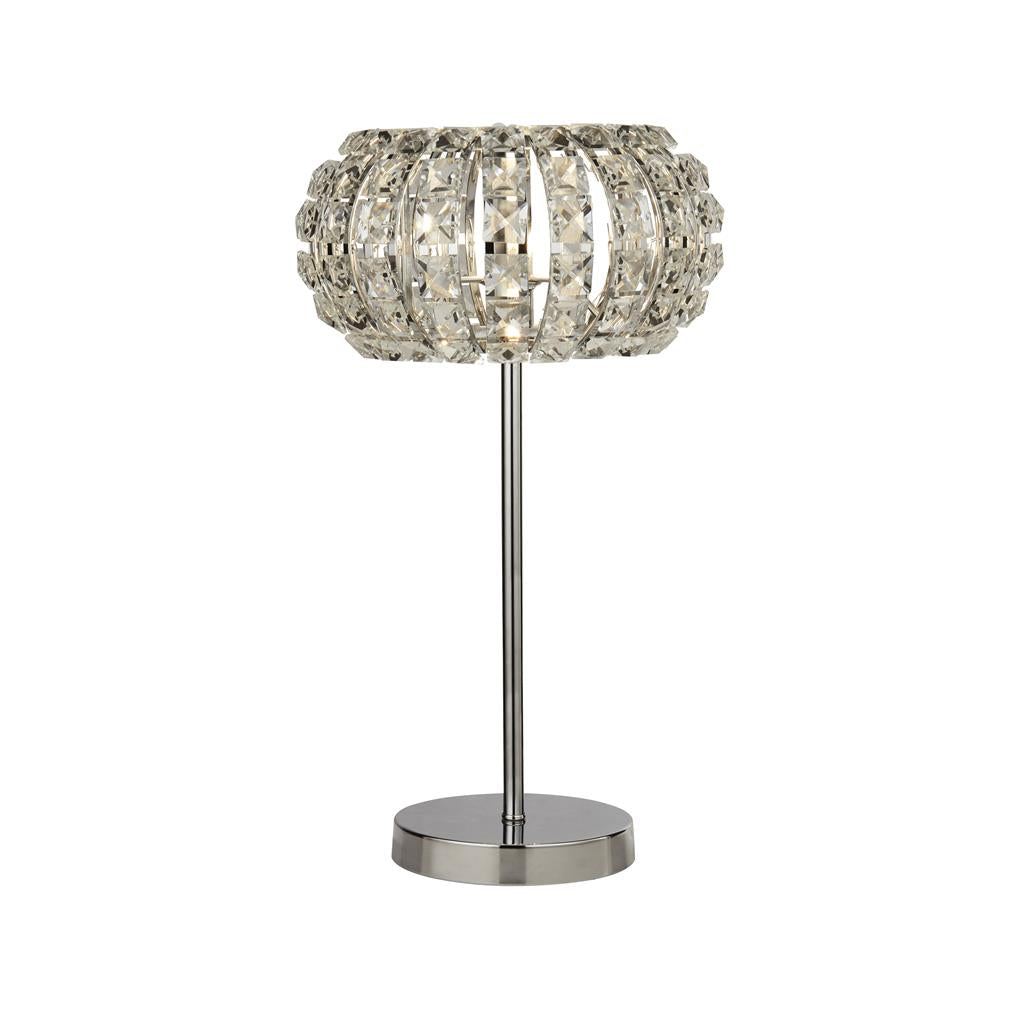 Searchlight Marilyn 1Lt Chrome Table Lamp With Crystal Glass And Crystal Sand Diffuser 5817Cc