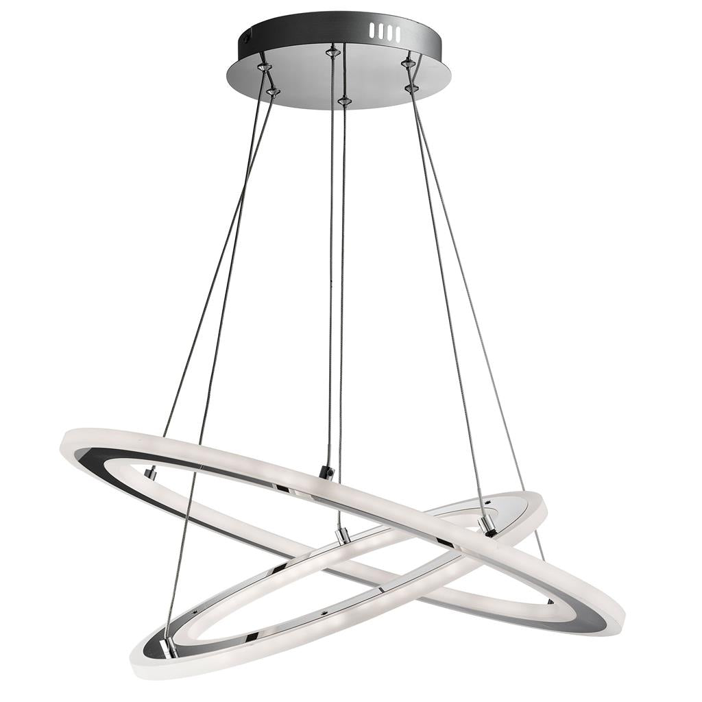 Searchlight Solexa - Led 2 Hoops Ceiling, Chrome, Frosted Acrylic 5882-2Cc