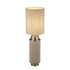 Searchlight Flask 1Lt Table Lamp, Natural Hessian With Satin Nickel And Natural Shade 59041Sn