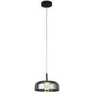 Searchlight Frisbee 1Lt Led Pendant, Matt Black With Smoked Glass 59803-1Sm