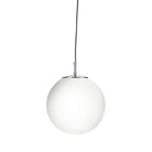 Searchlight Atom - 1Lt Pendant (Dia 25Cm), Satin Silver, Opal Glass 6066