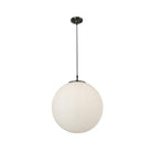 Searchlight Atom - 1Lt Pendant Dia 30Cm) Black, Opal Glass 6088