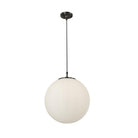 Searchlight Atom - 1Lt Pendant Dia 40Cm) Black, Opal Glass 6099