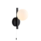 Lightologist Matt black & matt opal glass Metal Wall Light WIN1394081