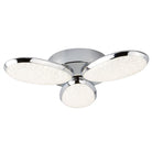 Searchlight Lori 3Lt Led Ceiling Flush, Crushed Ice Effect Shade, Chrome 6213-3Cc