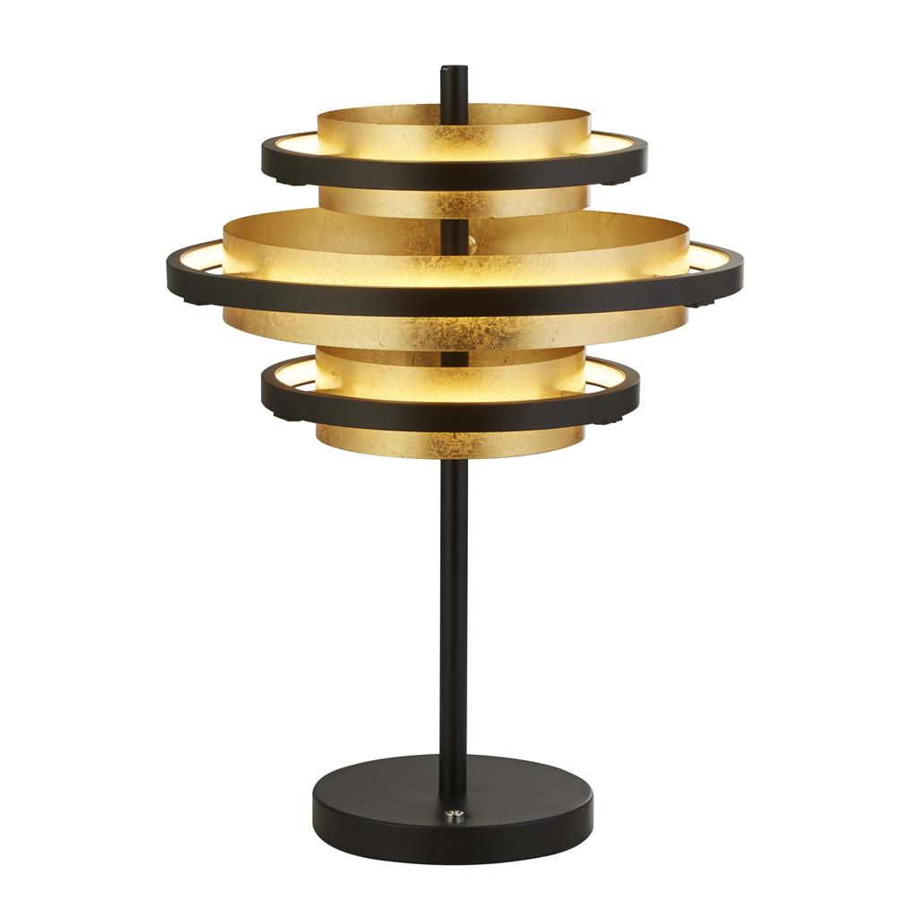 Searchlight Hive Black/Gold Leaf 3Lt Led Table Lamp 6357Bg