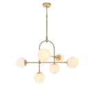 Lightologist Matt antique brass plate & opal glass Multi arm glass Semi flush Light WIN1390842