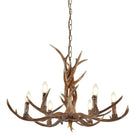 Searchlight Stag 6Lt Antler Pendant, Brown 6416-6Br