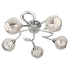 Searchlight Souk 5Lt Ceiling Flush, Fretwork Pattern Shades, Chrome 6535-5Cc