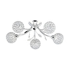 Searchlight Bellis Ii - 5Lt Ceiling Semi-Flush, Chrome, Clear Glass Deco Shade 6575-5Cc