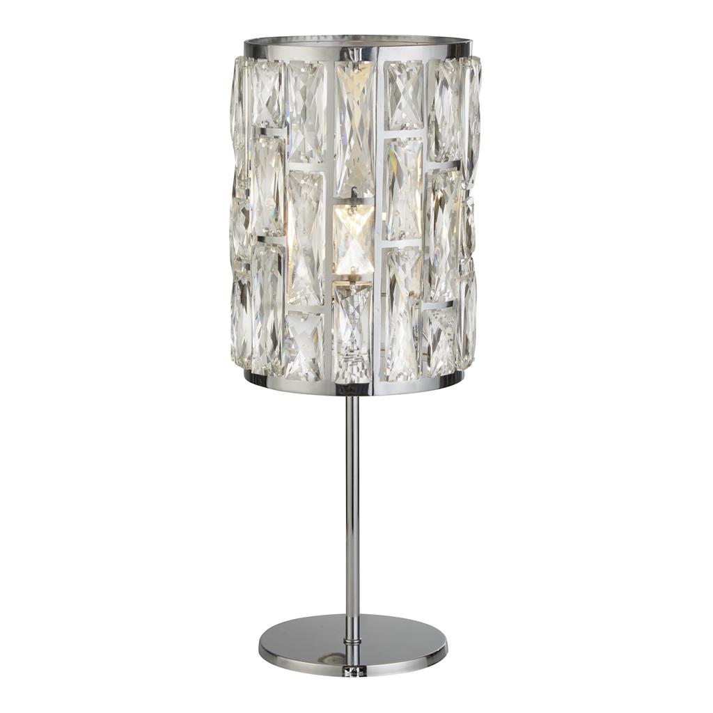 Searchlight Bijou 1Lt Chrome Table Lamp With Crystal Glass 6584Cc