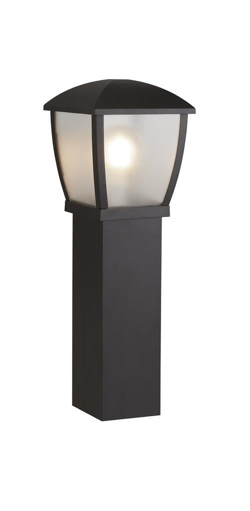 Searchlight Seattle Outdoor Post (730Mm Height) - Black With Clear Frosted Panels 6591-730