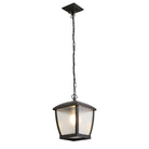 Searchlight Seattle Outdoor Pendant - Black With Clear Frosted Acrylic Panels 6592Bk