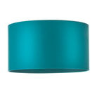 Lightologist Teal satin fabric & matt antique brass plate Straight sided cylinder Shade Light WIN1382137