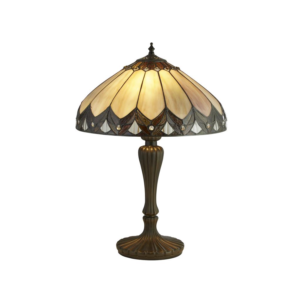 Searchlight Pearl Bronze/Black/Clear/Brown/Purple Tiffany Table Lamp 6705-40