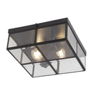 Searchlight Pisa Flush - 2Lt Flush Box, Black With Clear Bevelled Glass Panels 6769-26Bk