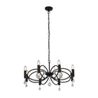 Searchlight Infinity 8Lt Pendant - Black With Crystal Glass Detail 6788-8Bk