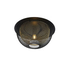 Searchlight Honeycomb 1Lt Double Layered Mesh Flush Fitting - Black Outer With Gold Inner 6840Bgo