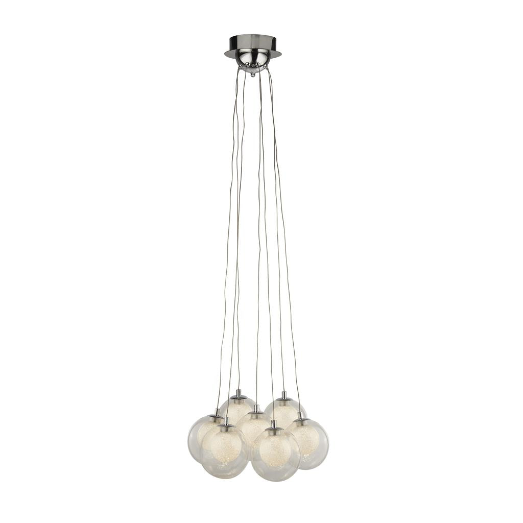 Searchlight Cluster 7Lt Led Ball Pendant - Chrome With Clear Glass & C ...
