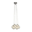 Searchlight Cluster 7Lt Led Ball Pendant - Chrome With Clear Glass & Crystal Sand Balls 6867-7Cc