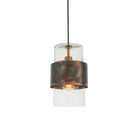 Lightologist Bronze patina plate & clear glass Single Pendant Light WIN1390601