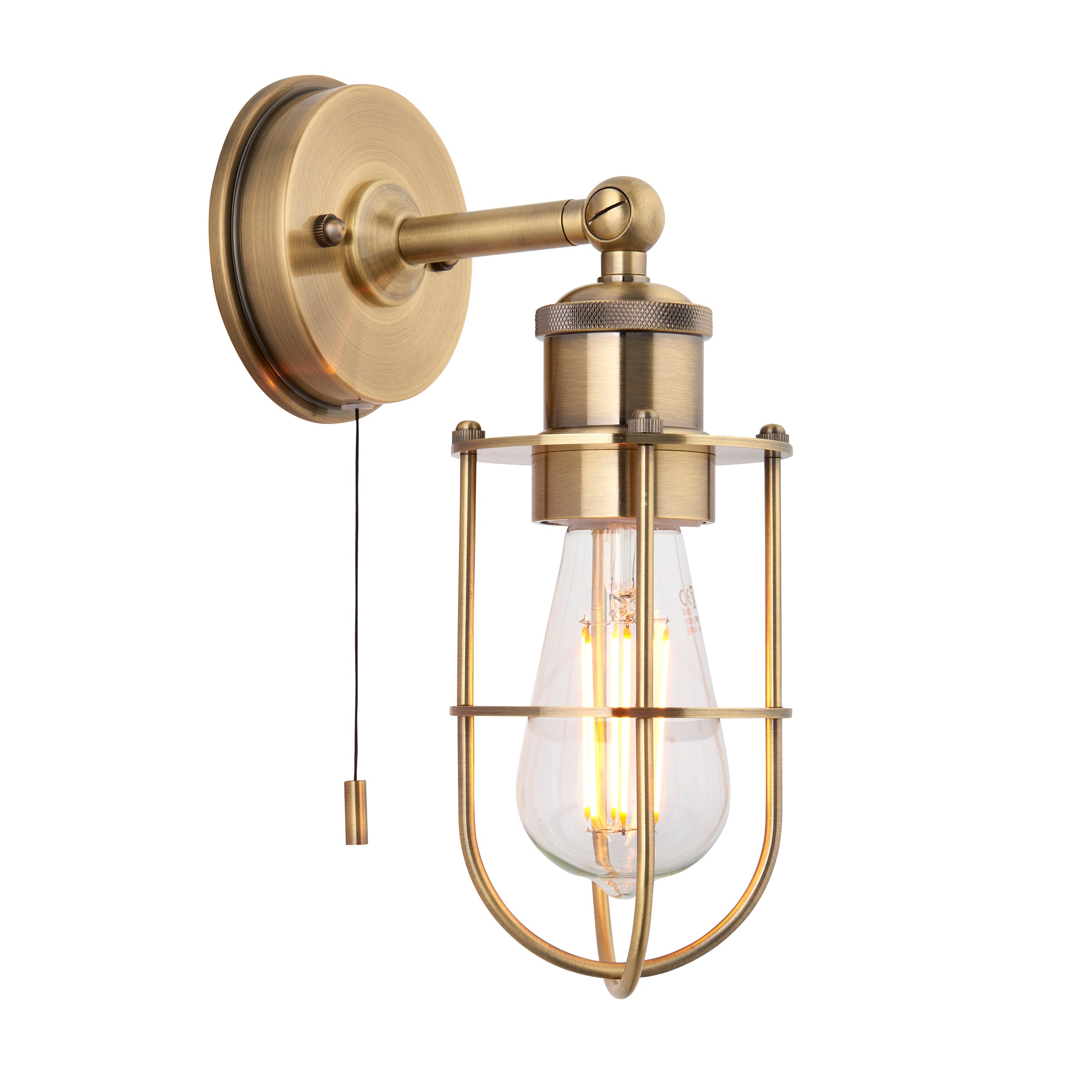 Lightologist Antique brass plate Metal Wall Light WIN1399952